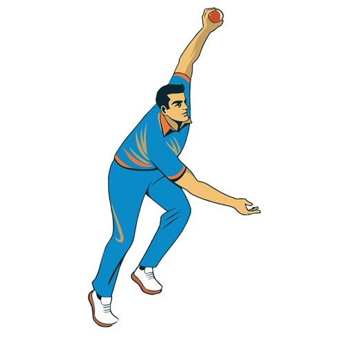 Cricket Theme Bowler Spin Action Transparent Sticker